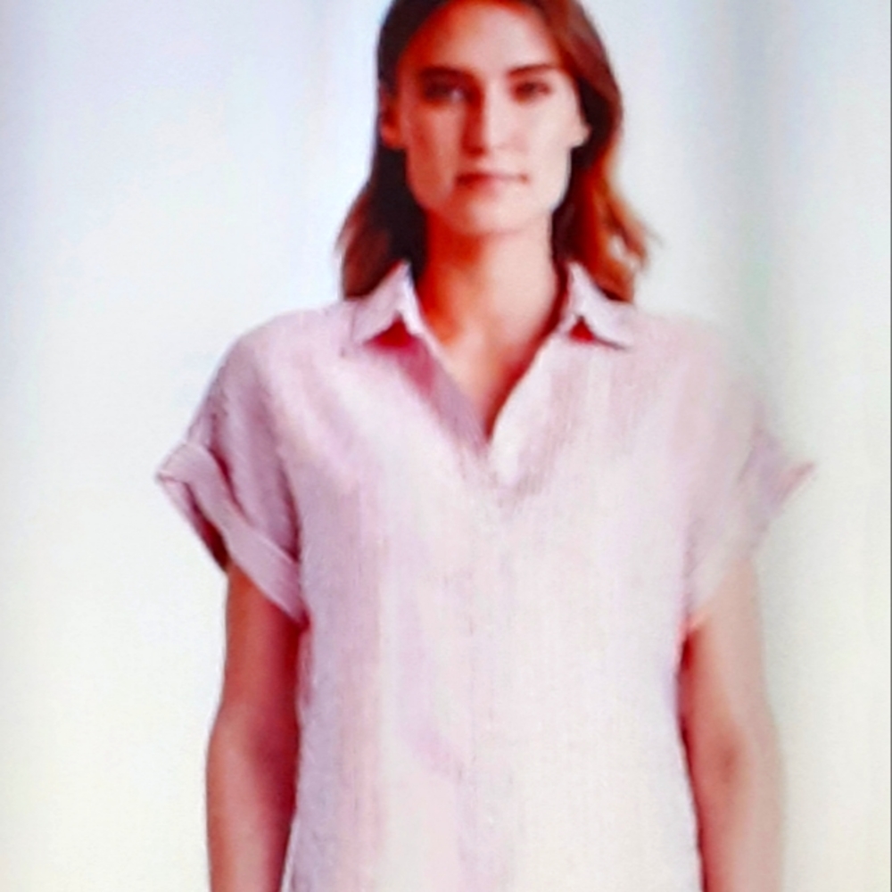 Lauren Ralph Lauren Striped Linen Shirt XL - Picture 2 of 10